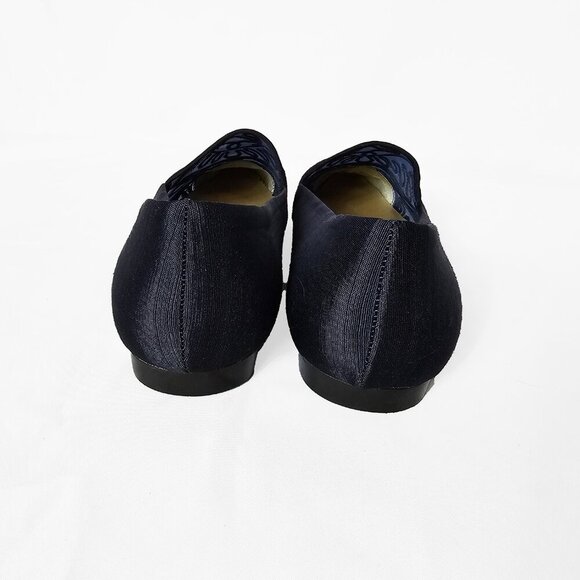 Vintage Mootsies Tootsies 90's Navy Embroidered Slip On Flats - Picture 4 of 5